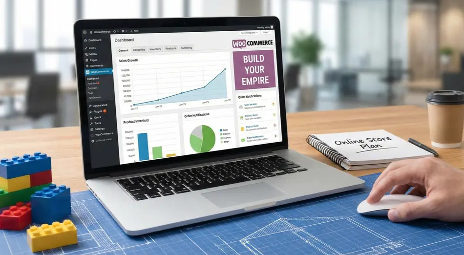 WooCommerce online store dashboard with product management